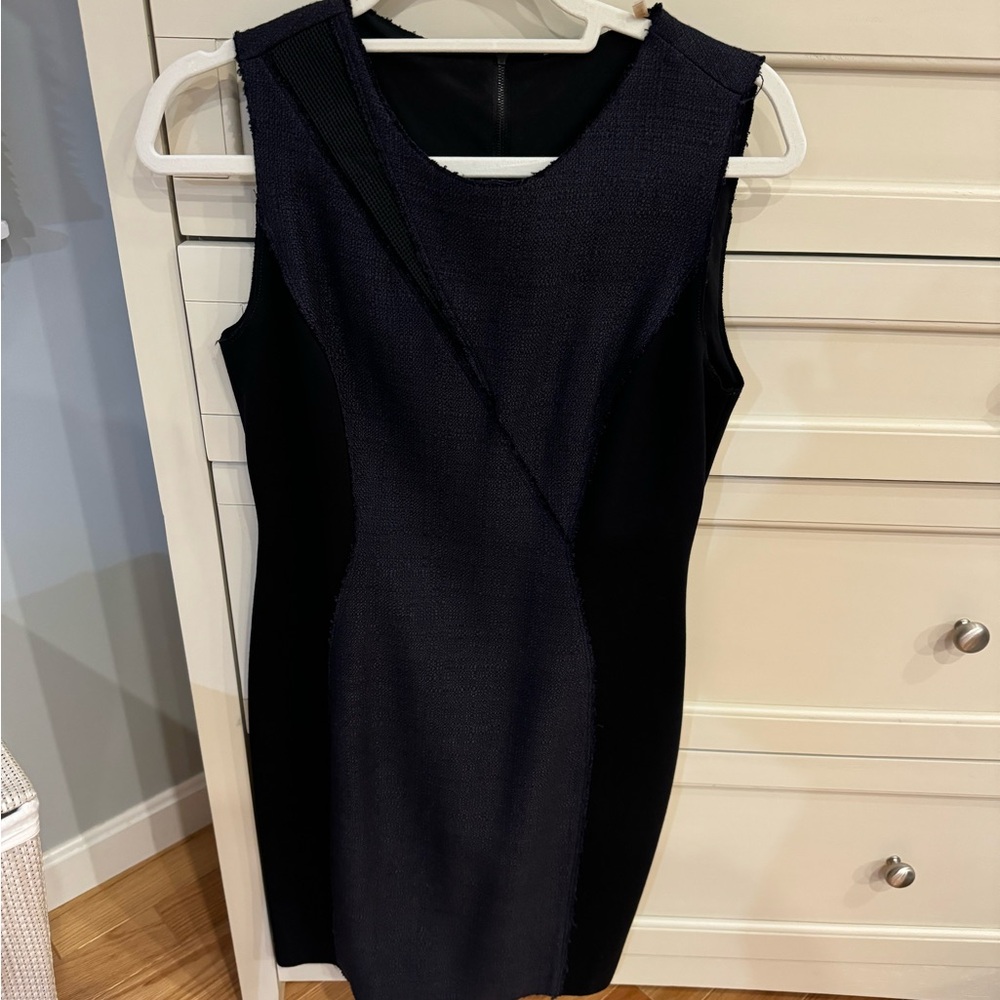 Elegant Navy and Black Sleeveless Dress